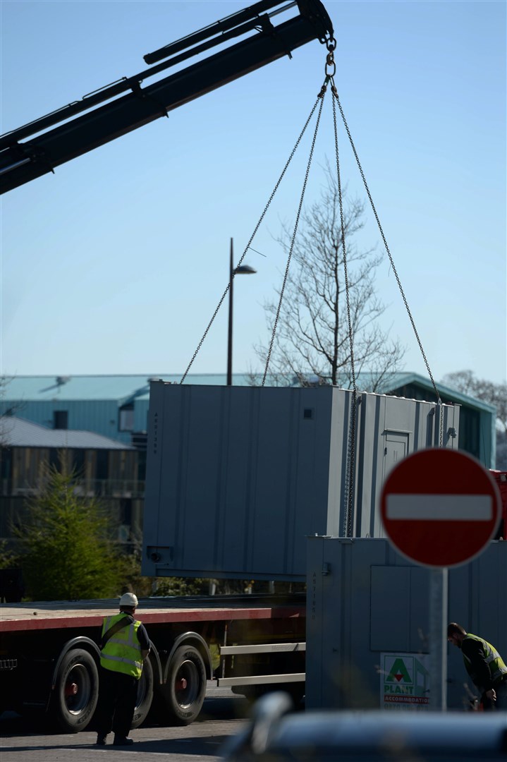 Work starts on the Inverness Campus test centre which is going to be set up this week and operational on Sunday..