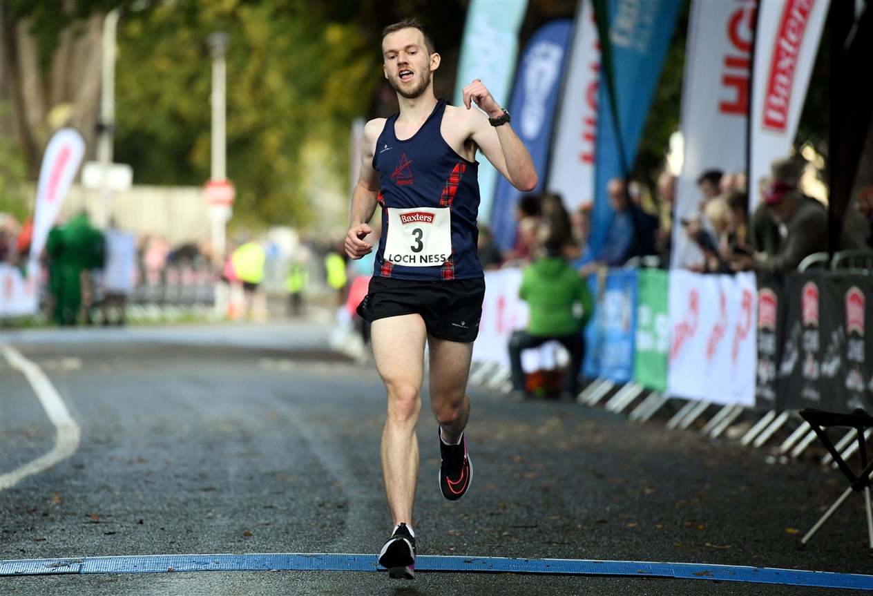Shaun Cumming came 3rd in the 2023 Loch Ness Marathon. Picture: James Mackenzie.