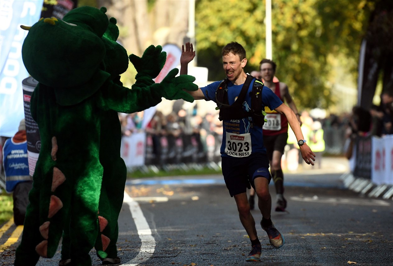 High-fiving Nessie. Picture: James Mackenzie.