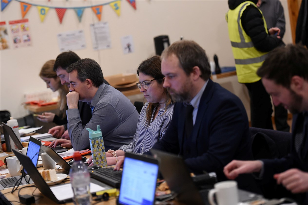 The Highland News and Media team in the media room. Picture: Callum Mackay..