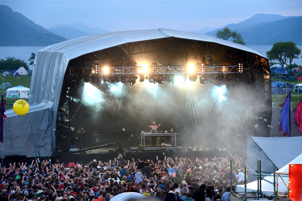 RockNess 2013 with the crowd view of Fatboy Slim on the main stage. Picture:HNM/ Alasdair Allen