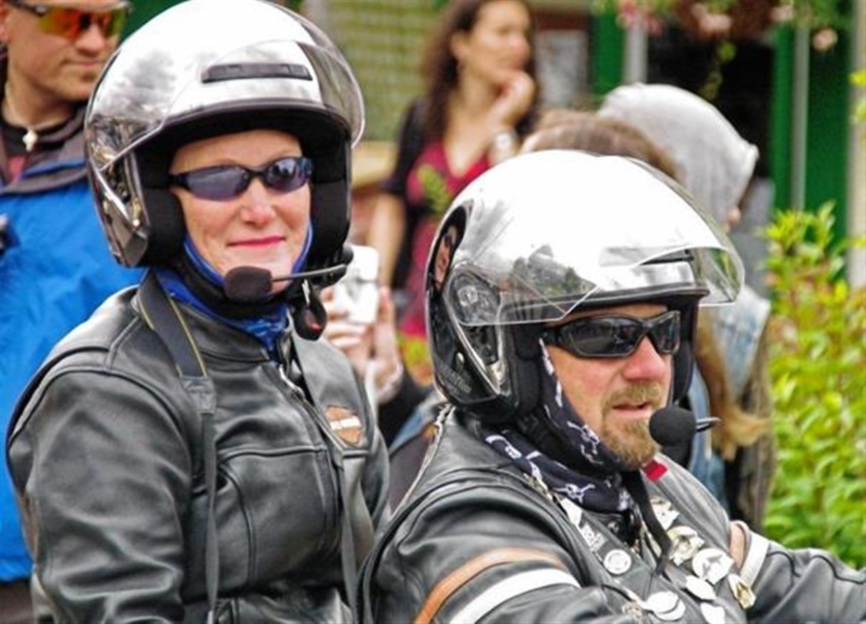 Two of the weekend's bikers