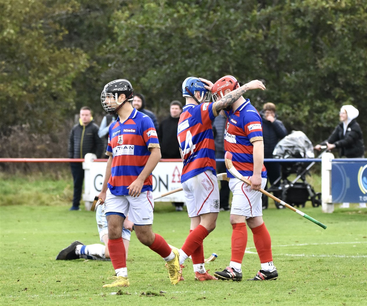 Pats on the helmet for a job well done. Picture: Fiona Young.