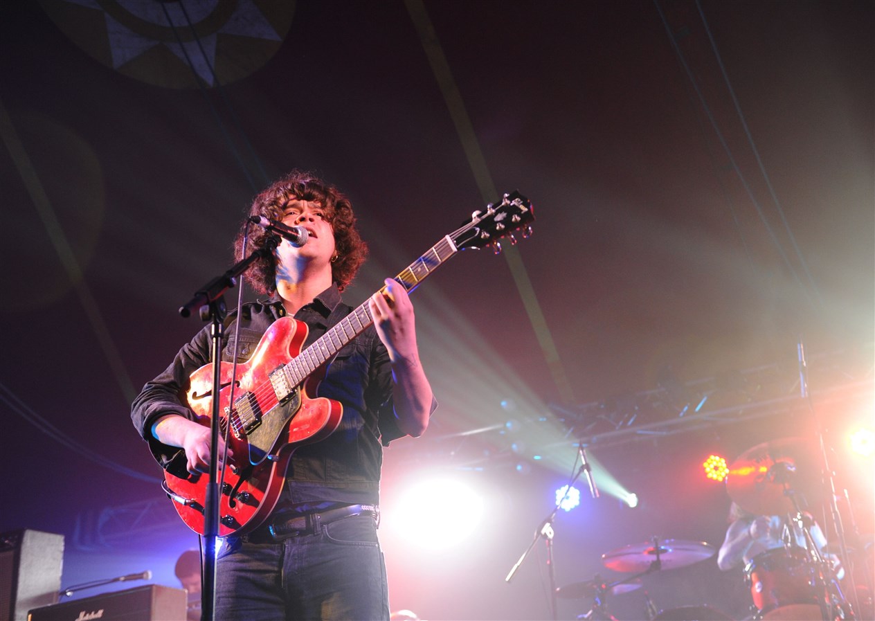 Kyle Falconer of The View at RockNess 2012 on Saturday, before the gig was stopped because of safety worries about the tent. The gig went ahead the day after. Picture: HNM/ Alison White
