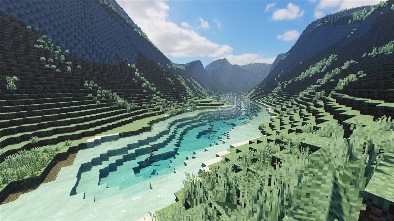 Loch A'an in all of its splendid Minecraft glory.