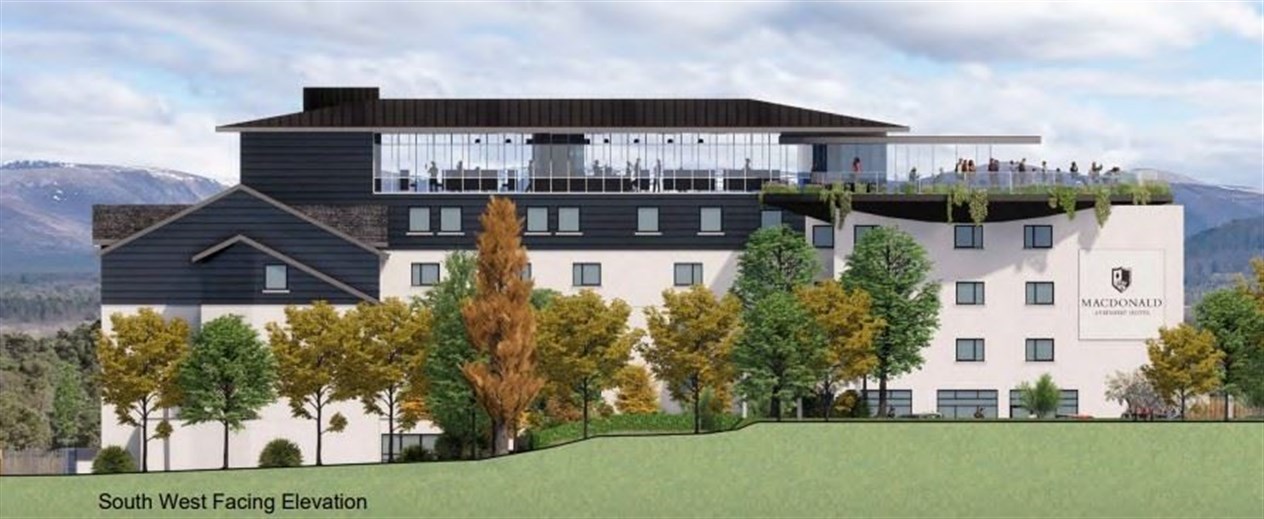 An impression of the modernised Aviemore Hotel. Image: Mabbett.