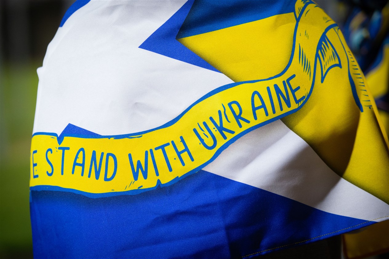 We stand with Ukraine. Picture: Callum Mackay..