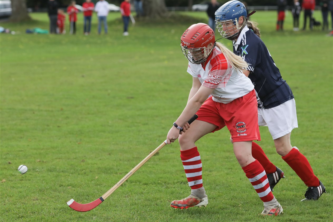 Inverness V Alba Women compete in the Women's Mod Shinty Cup at Bught Park Inverness at The Royal National Mòd 2021 in Inverness, Scotland, 9/10/21