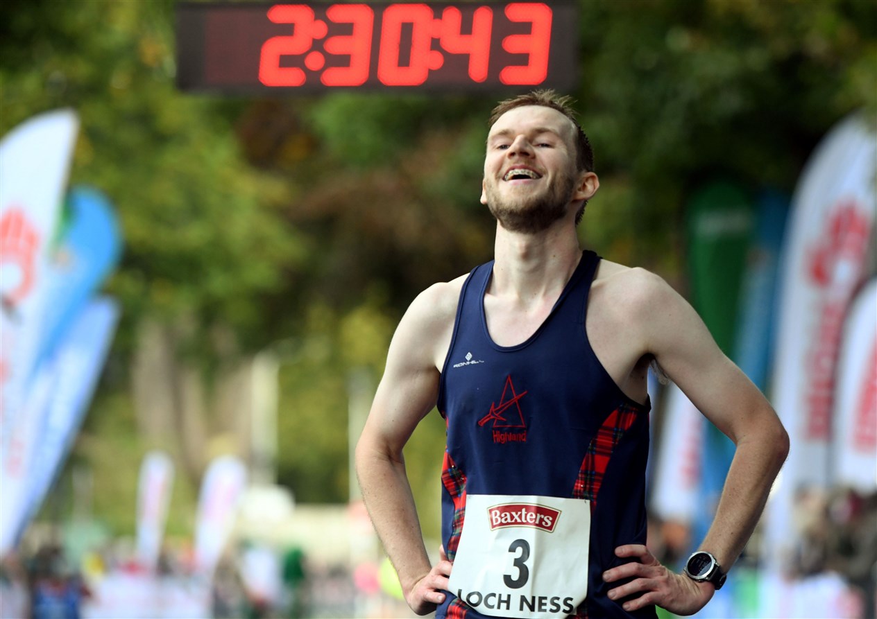 Shaun Cumming came 3rd in the 2023 Loch Ness Marathon. Picture: James Mackenzie.