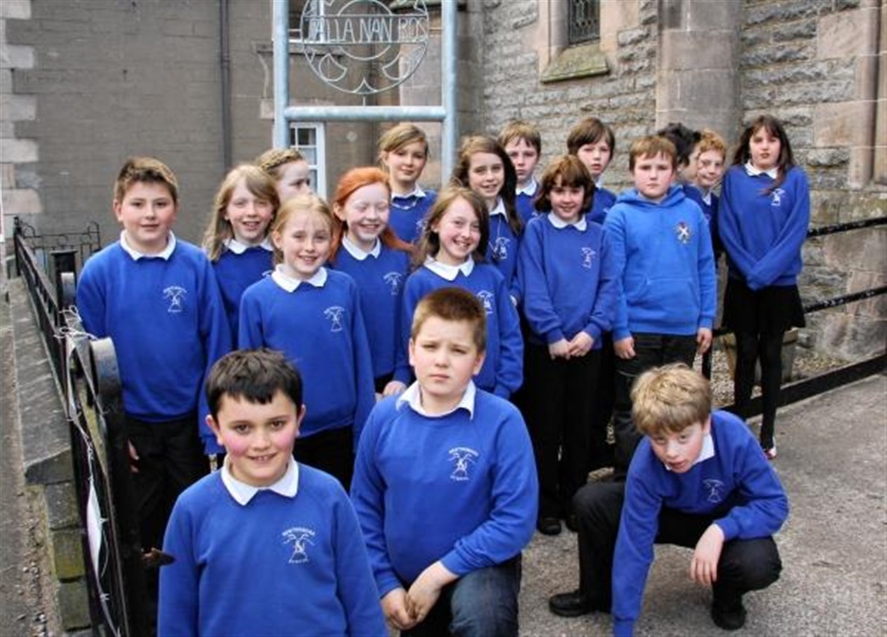 Some of the Newtonmore primary children who performed