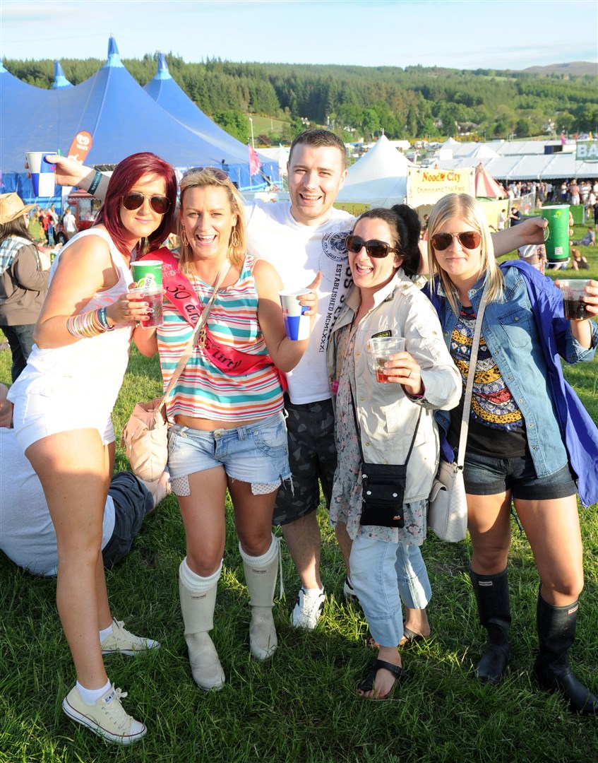A birthday surprise for Laura Bell – her boyfriend Gordon Elliot from Inverness bought her and her mates RockNess tickets for her 30th birthday to RockNess 2013. Picture: HNM/Alison White