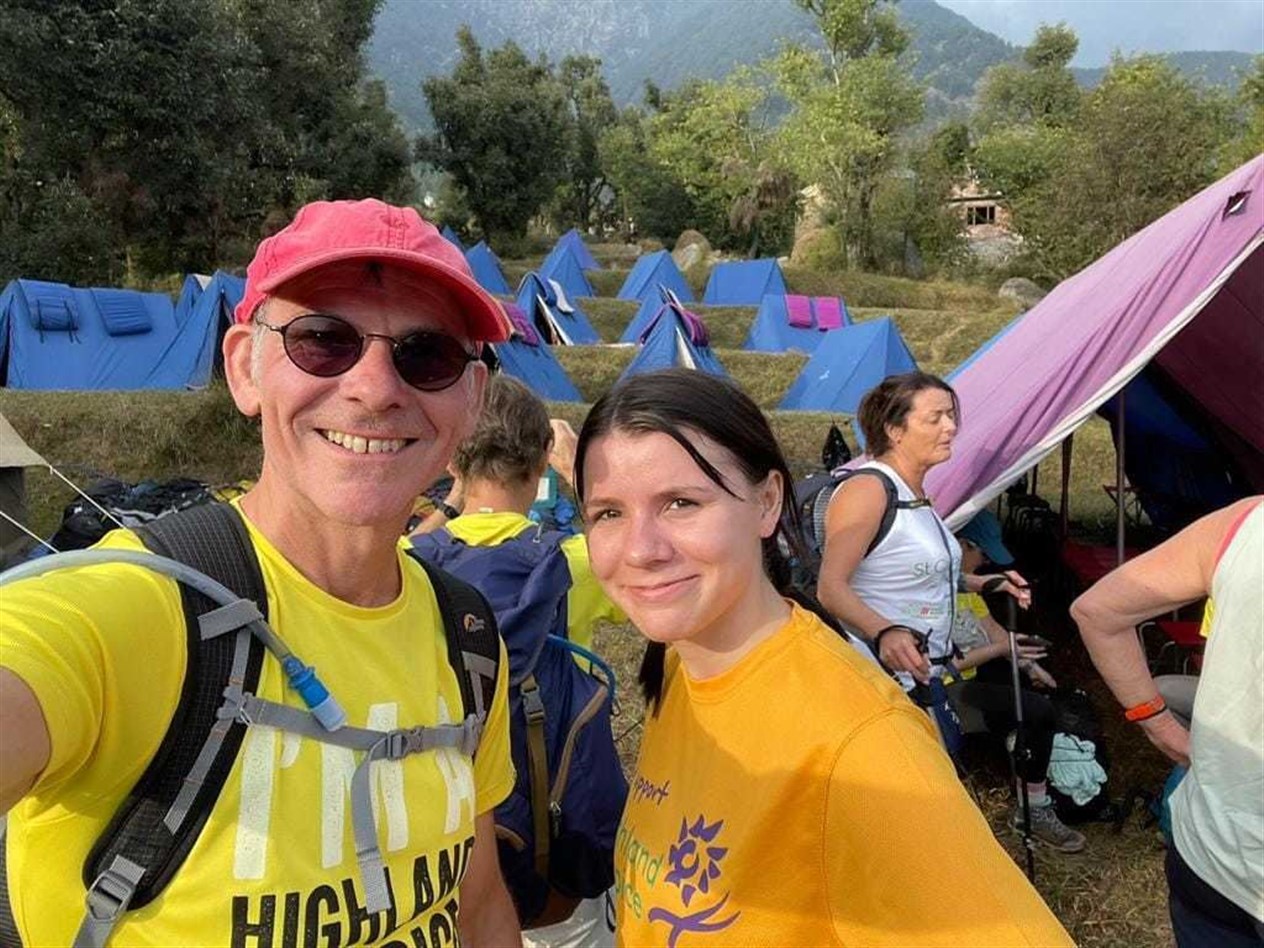 Scenes from day one of the intrepid group's stunning Himalayan adventure. Pictures: Highland Hospice.