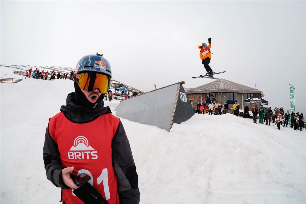 Hitting the heights in the rail jamp contest. Picture: Neil MacGrain.