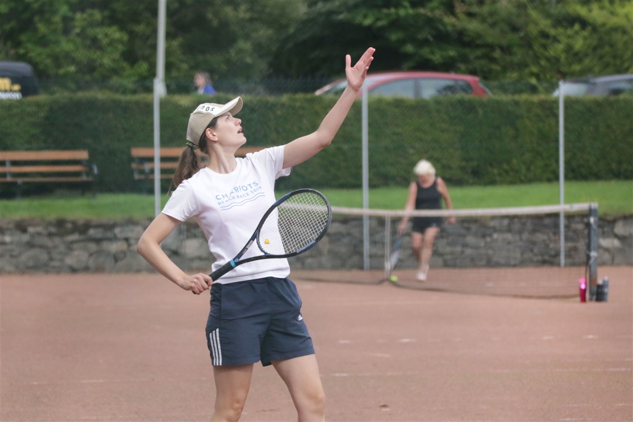 Anna Green throws the classic shape for a good serve.