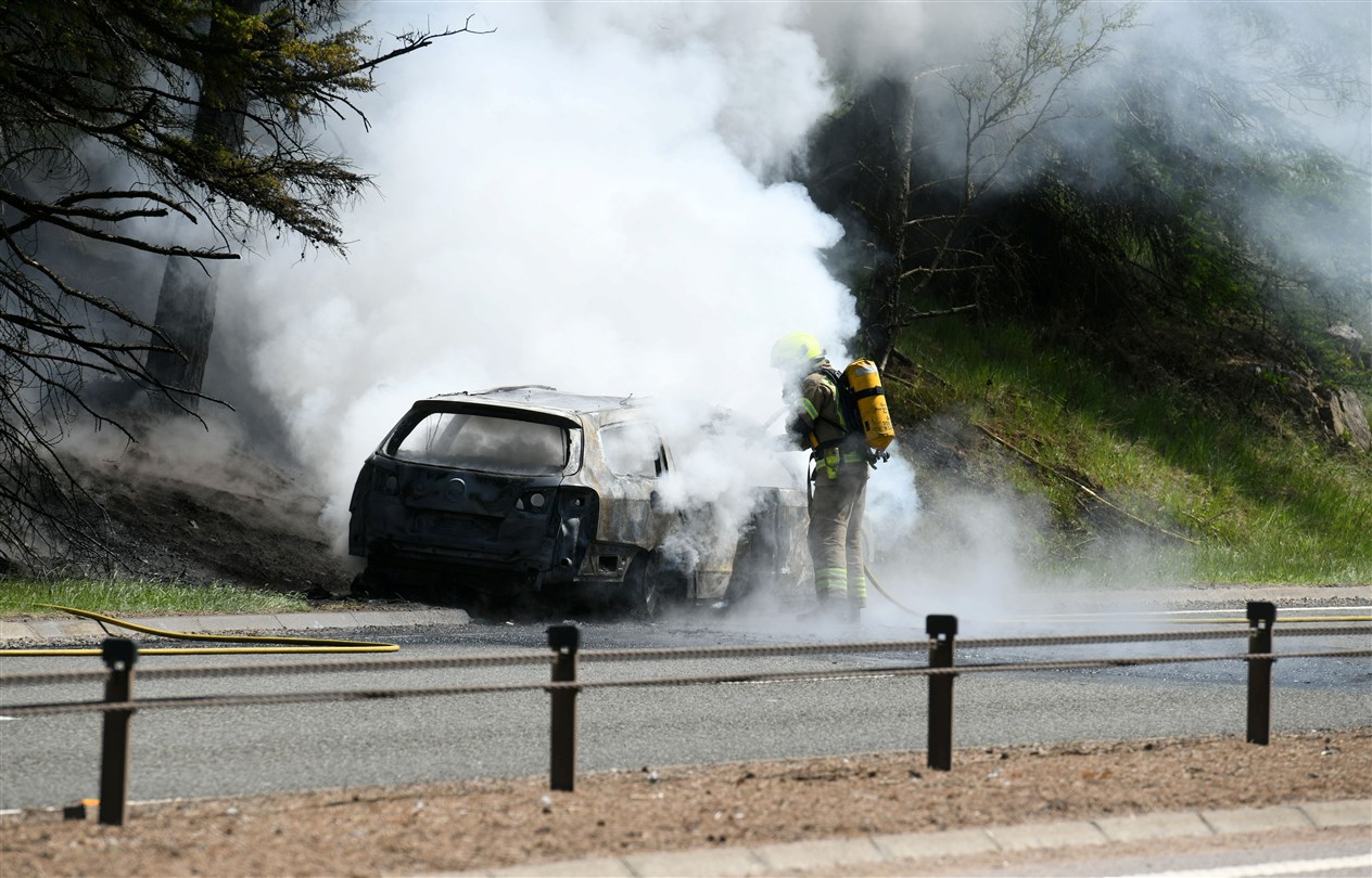 The car fire on the A9 southbound just past Tomatin junction.