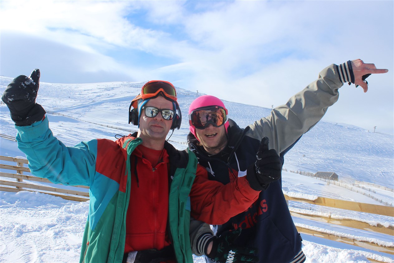 It's a thumbs up from these two visitors to Cairngorm Mountain (Pictures: Daviid Macleod)