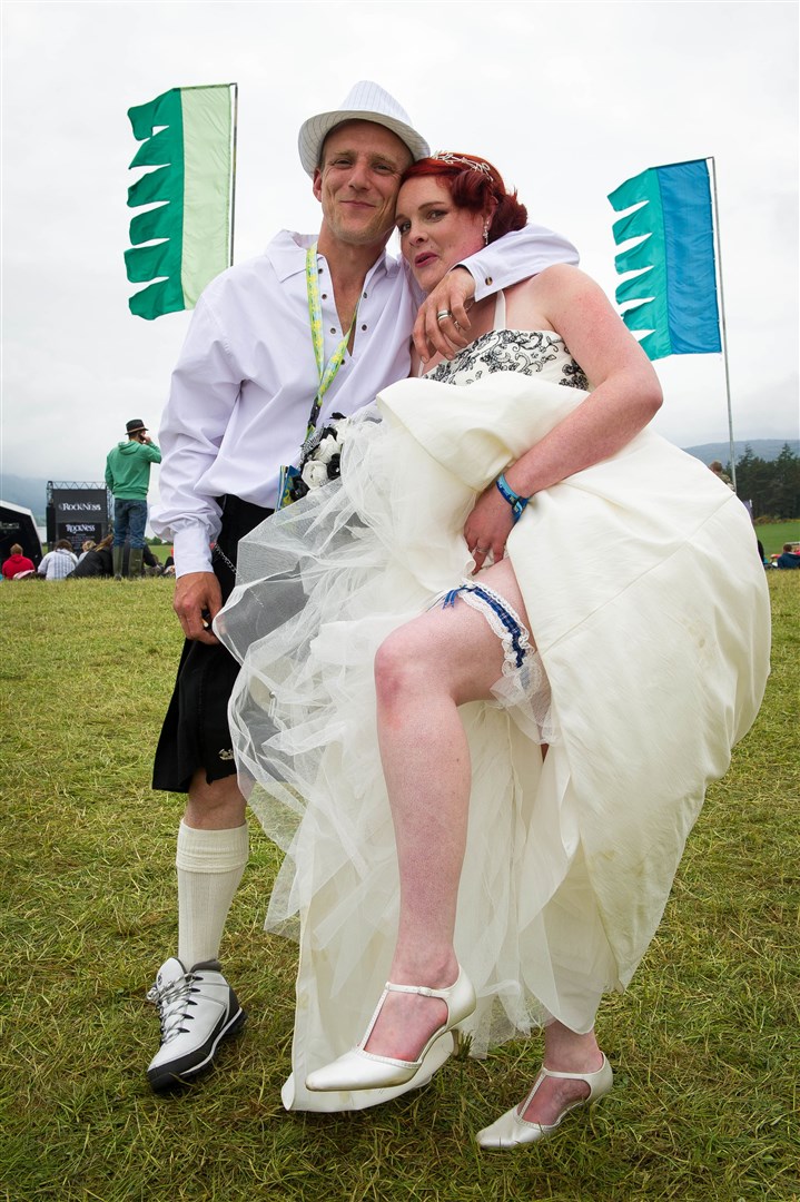 The new Mr and Mrs Wully and Gillian Finlay... at Saturday Rockness 2012. Picture: HNM/ Callum Mackay