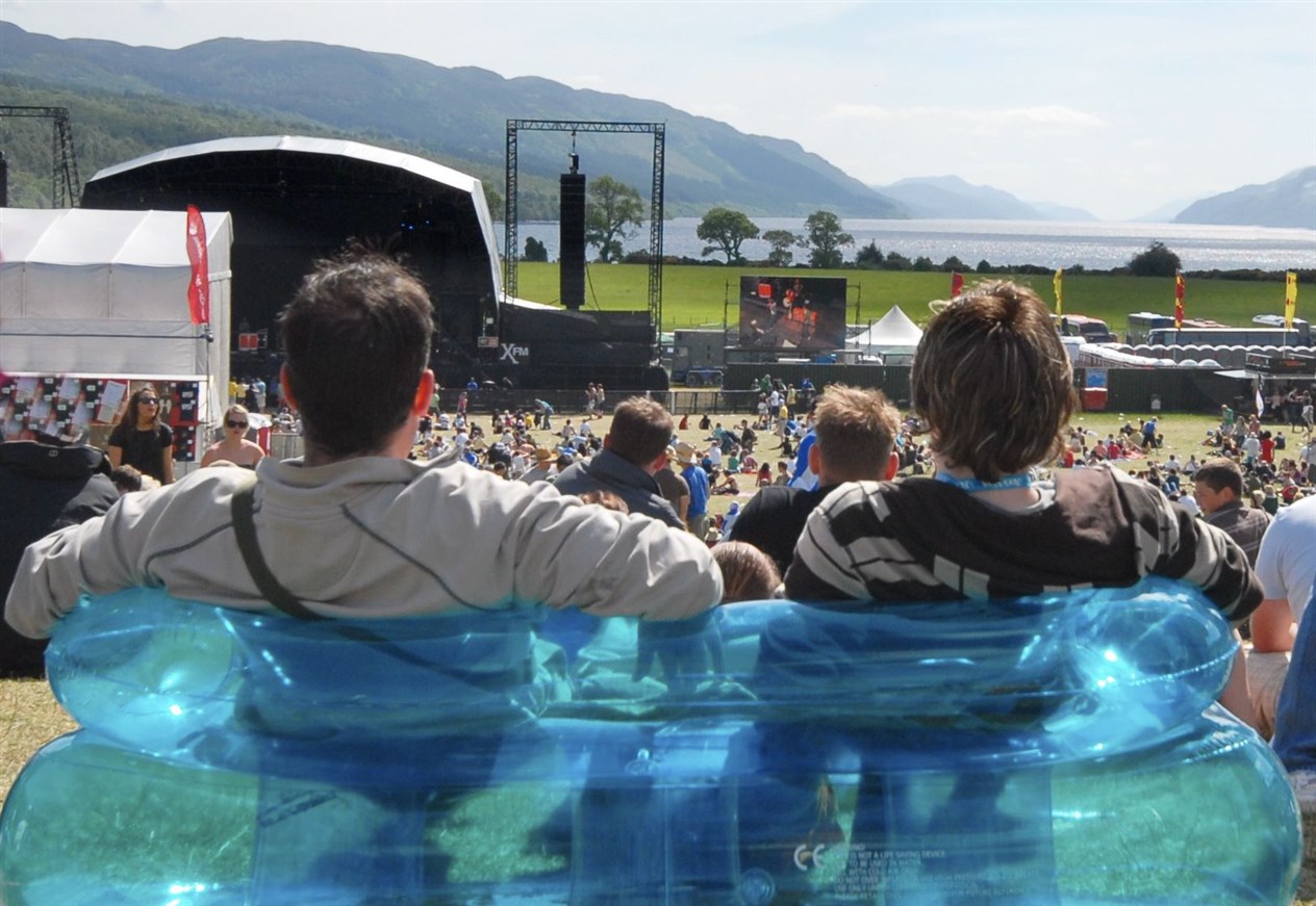 Enjoying the view in a classic image of RockNess. Picture: HNM/ Iona Spence