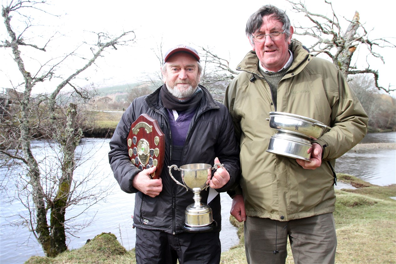 SHARED GENIUS: Davy Orr (left) and Calum Macrae took the honours for having the best joint bag.
