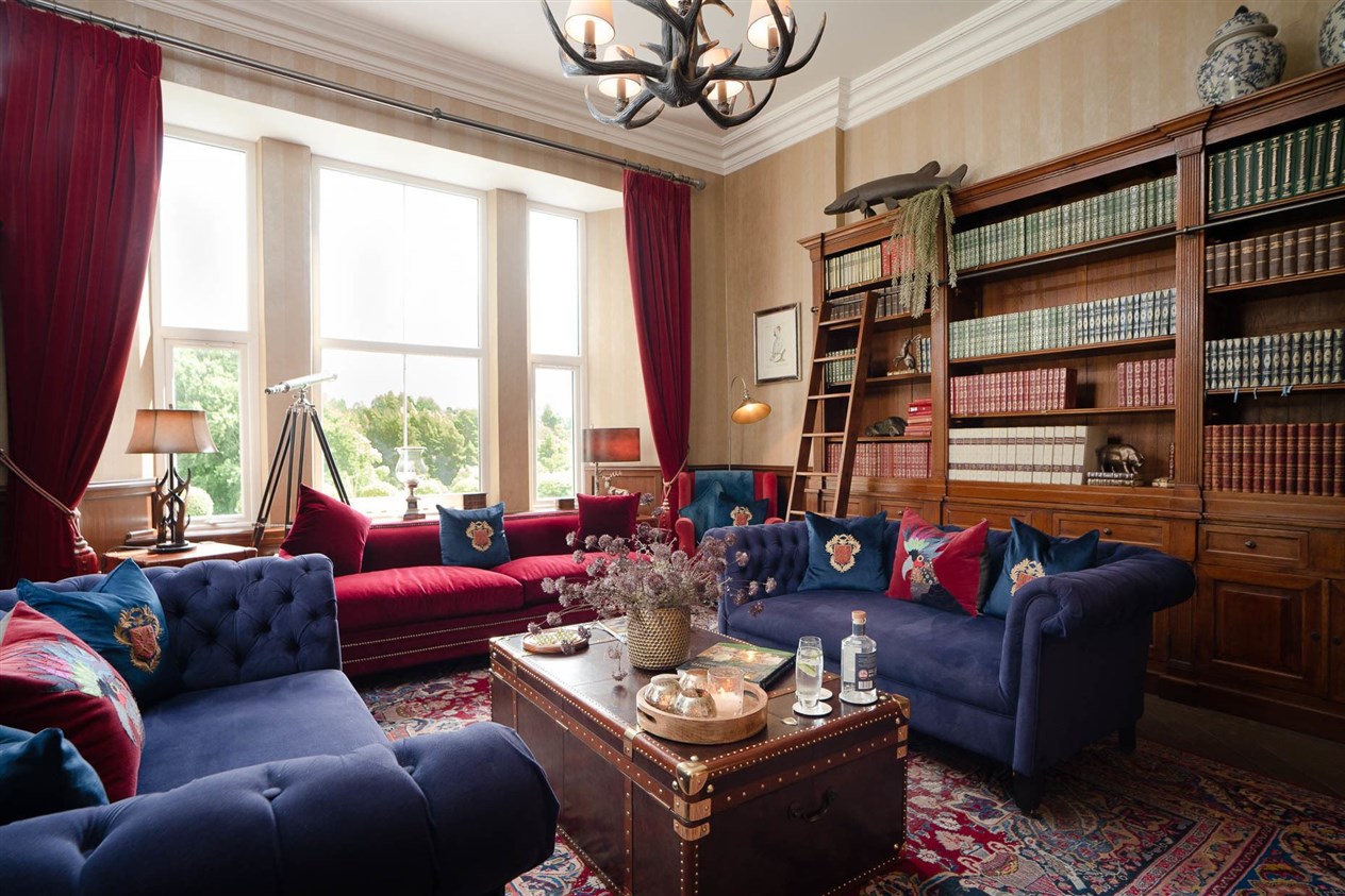 One of the lounge areas in the former hotel.