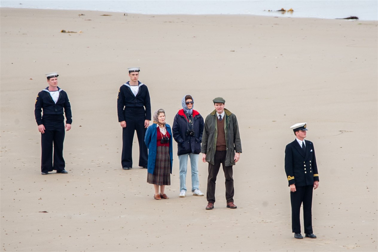 Filming on Lossiemouth West Beach. Picture: Daniel Forsyth.