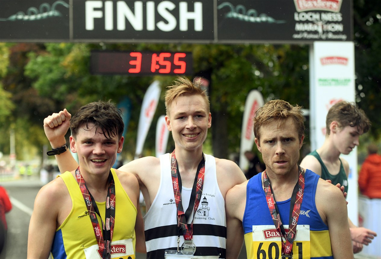 Alastair Marshall came 2nd, Max Abernethy came 1st and Lachlan Oaks came 3rd in the 10k. Picture: James Mackenzie.