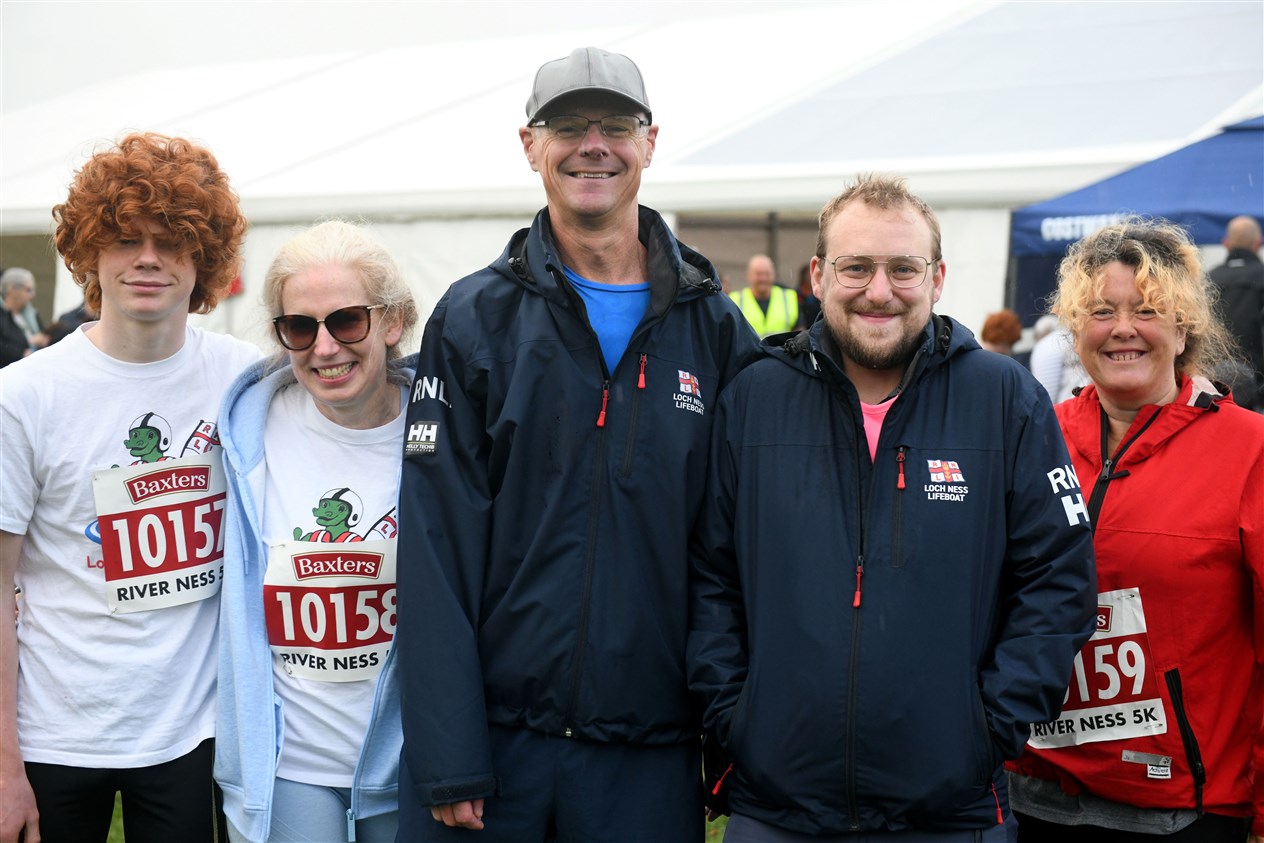 Fionn Clarke-Dean, Anne Clarke, Kenny Rodgers, Darroch Bratt and Dianne Gow, RNLI Loch Ness Lifeboat Station. Picture: James Mackenzie.