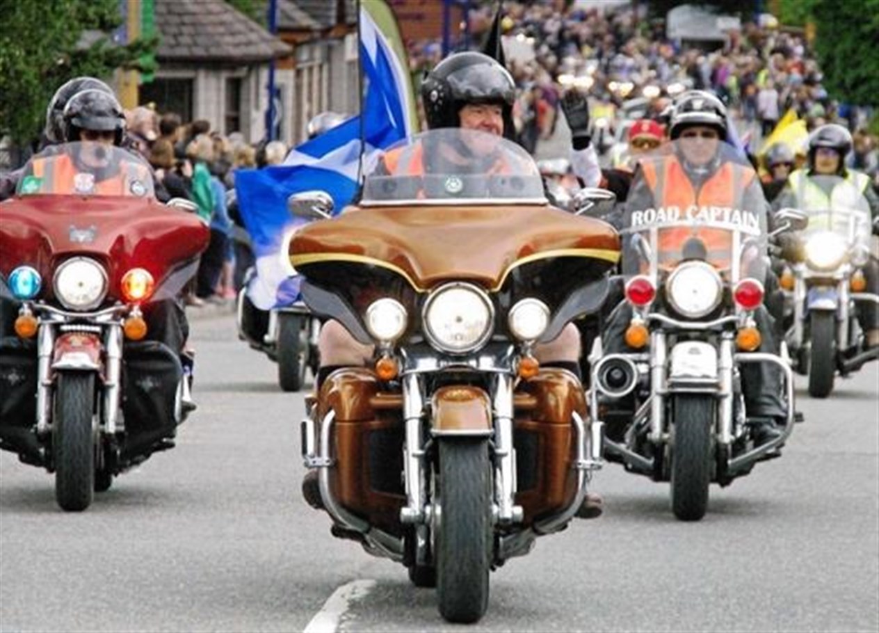 Chief organiser Maddog Maguire leads the rideout