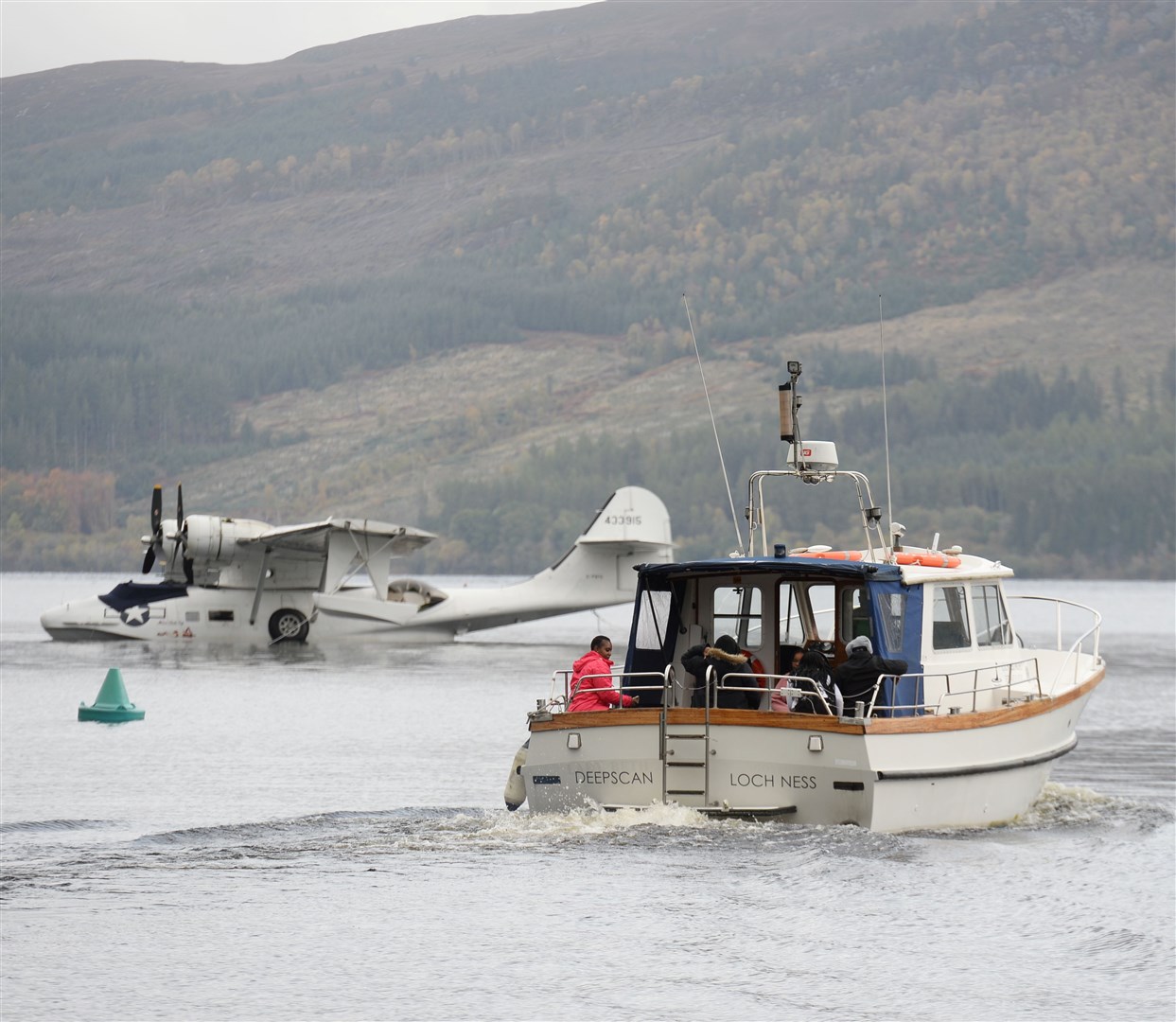 Sea plane lifted out of water at Temple Pier Loch Ness...Picture: Gary Anthony..