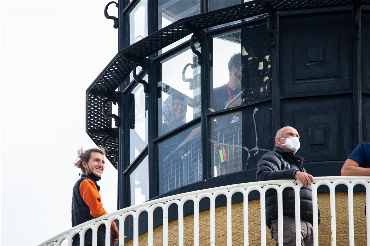 At the top of Covesea Lighthouse. Picture: Daniel Forsyth.