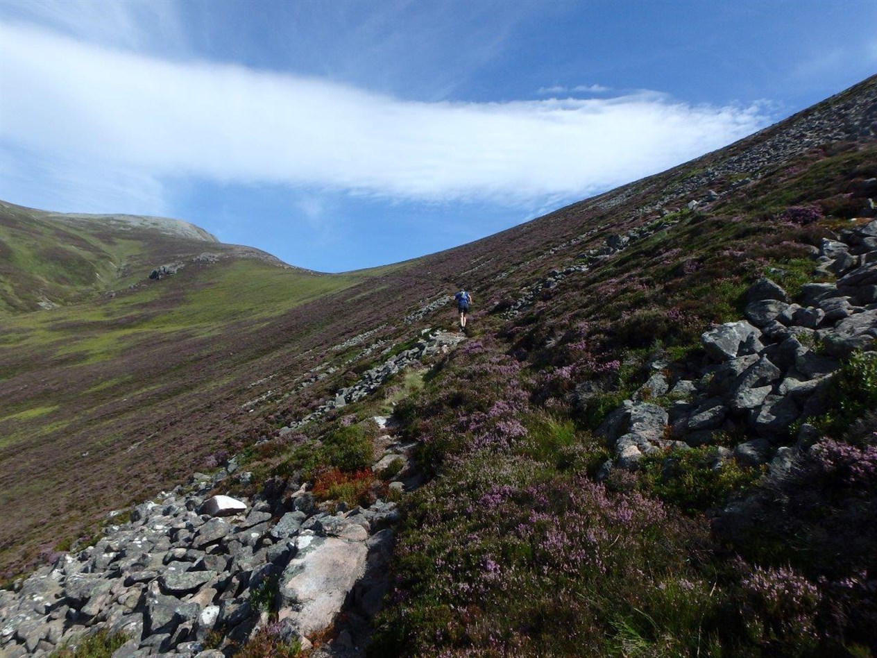 Ascending the side of Carn Fiaclach