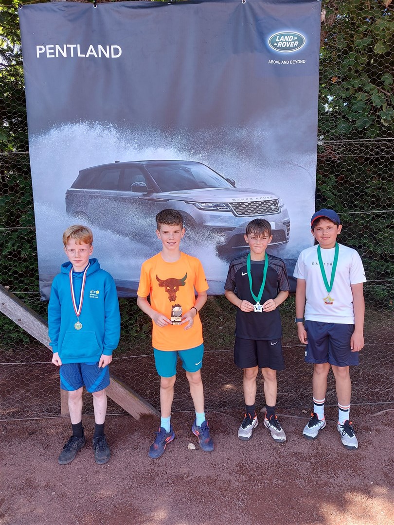 In the 12U boys singles: Mackie Robinson (Grantown); plate winner Patrick Gilchrist (Thistle Club, Edinburgh); winner Ricky Towler (Aberdeen) and runner-up and Sulayman Ilays (Aberdeen) who finished third.