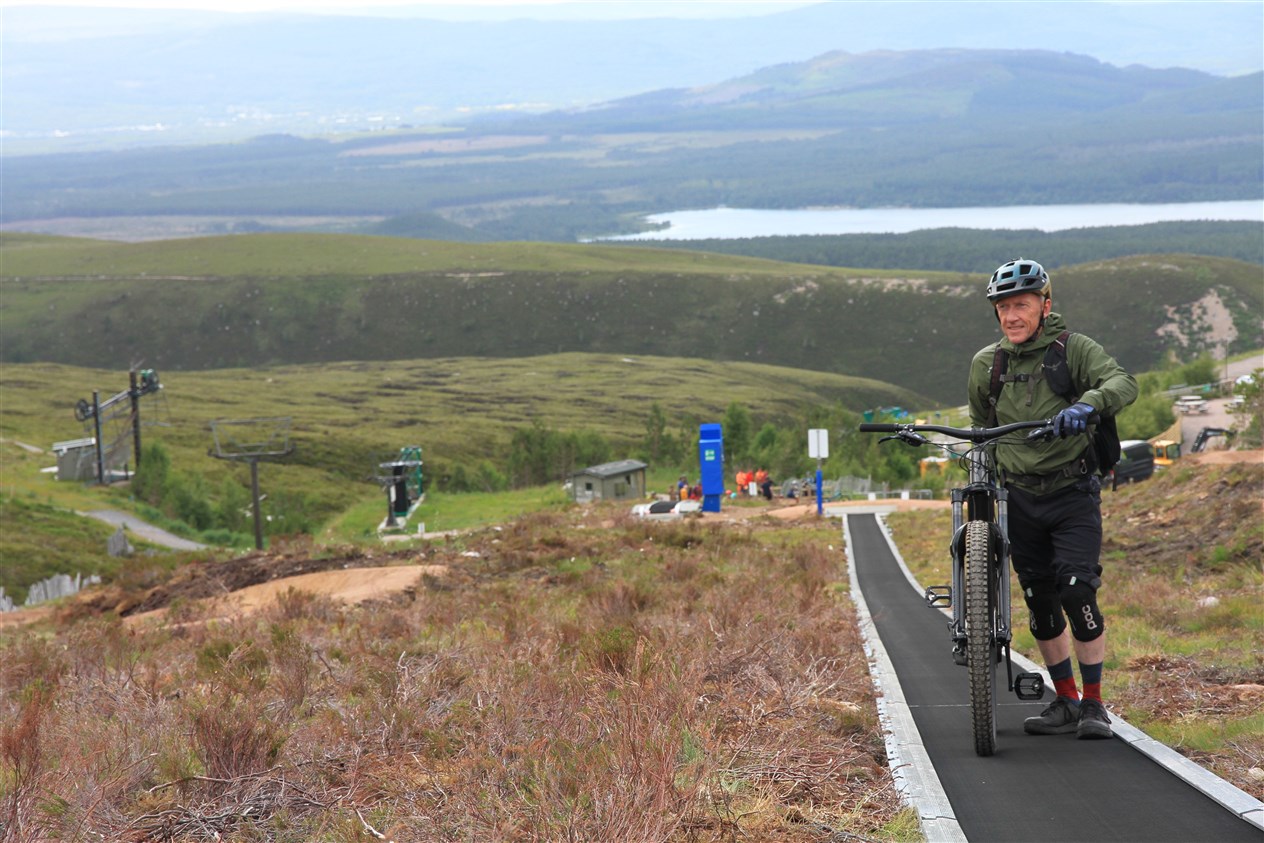 The recently installed uplift takes the strain going uphill to the start of the bike trails.