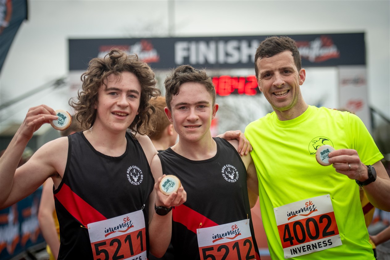 Boys 5k ..Kaeden Thomas (2nd), winner Lachlan Thomas and Matthew Brennan (3rd)...Picture: Callum Mackay..
