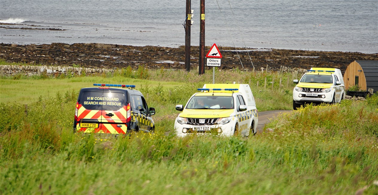 A joint operation by emergency services searching for a missing woman took place around the coastline at Keiss over the weekend. Picture: DGS