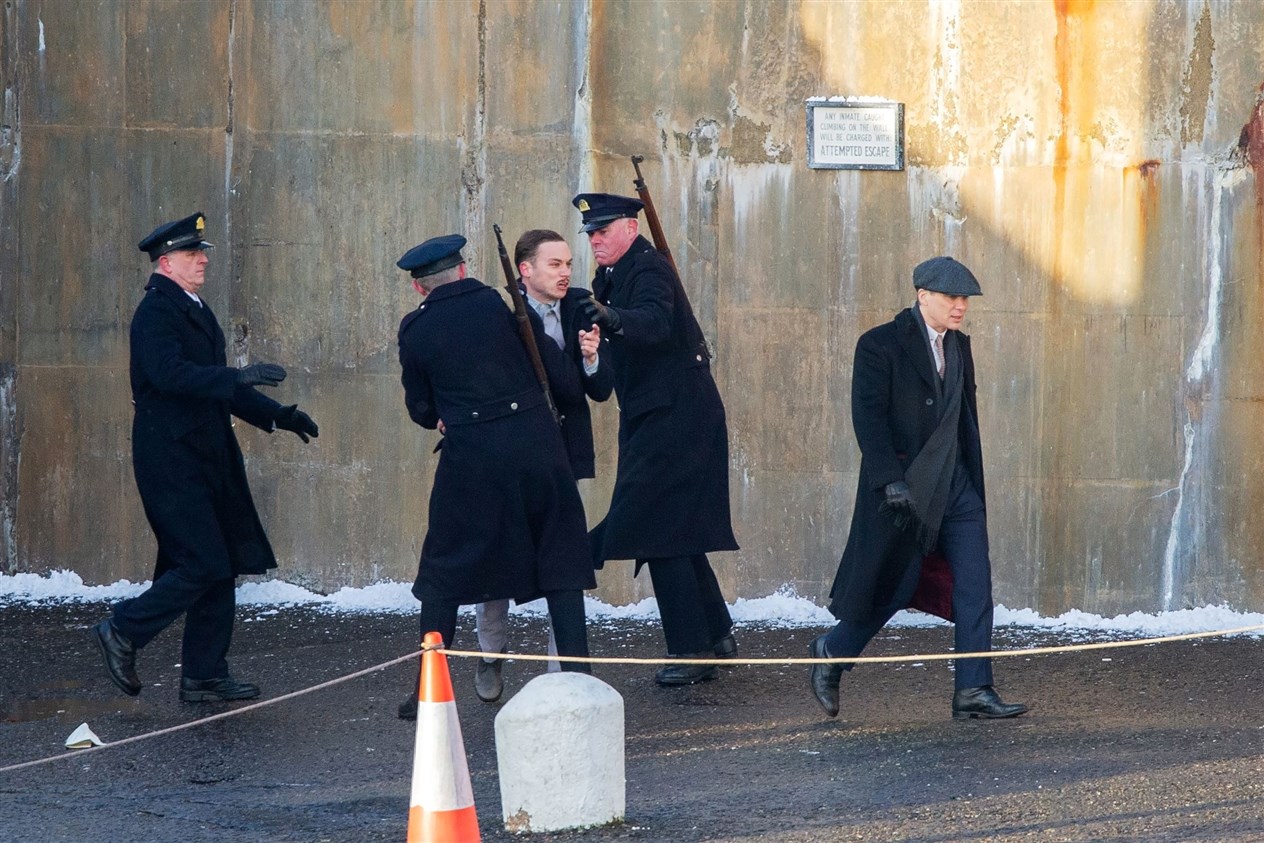 Michael Gray (played by Finn Cole) and Tommy Shelby (played by Cillian Murphy) in a prison scene from the opening episode. Picture: Daniel Forsyth