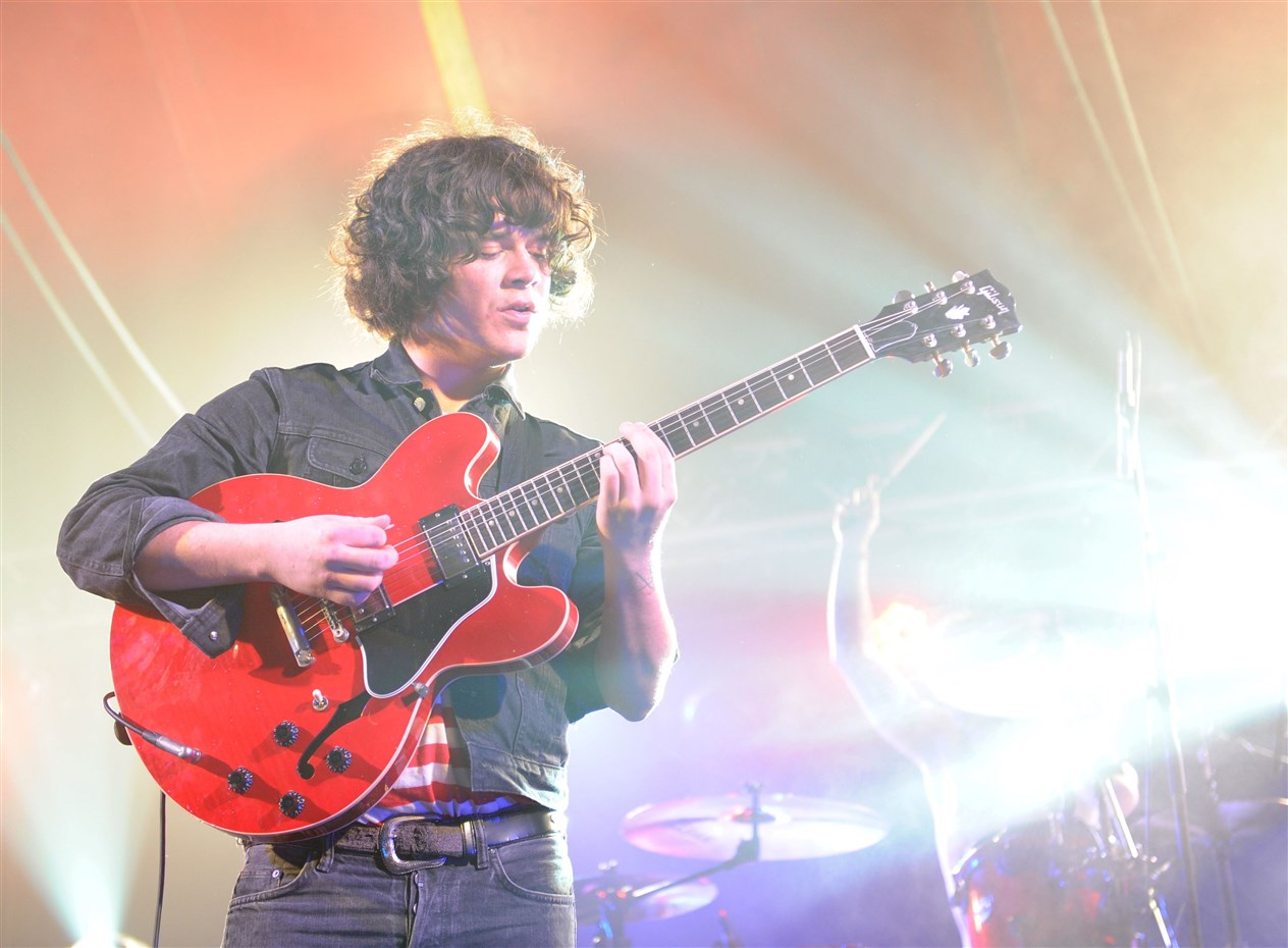 Kyle Faconer of The View at Rockness 2012 – the Saturday set was postponed till the next day over tent safety worries. Picture: HNM/ Alison White