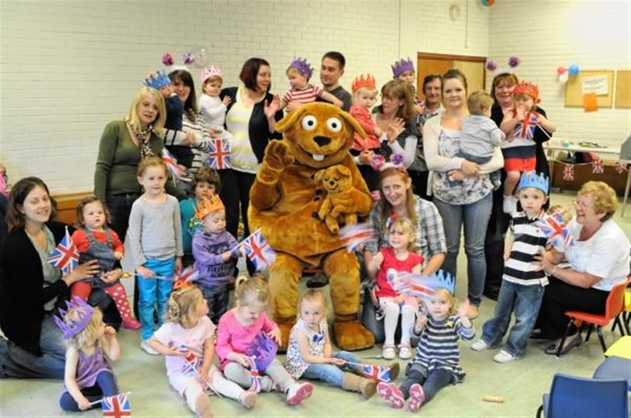 Youngsters from Little Fish parent and toddler group in Forres who raised £376 from a toddle waddle which Archie took part in.