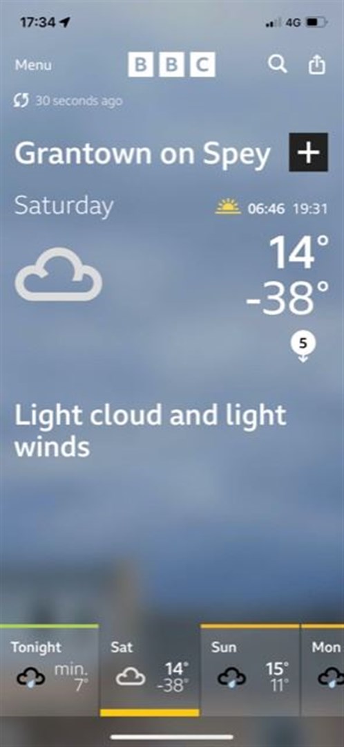 It is going to be a relatively mild night in Grantown in comparison.