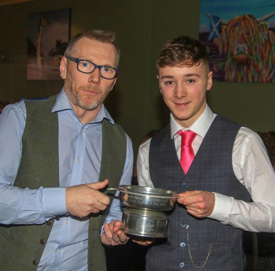 New boss Orsten Gardner with young player of the year Charlie Ferguson. Pic: Aidan Woods