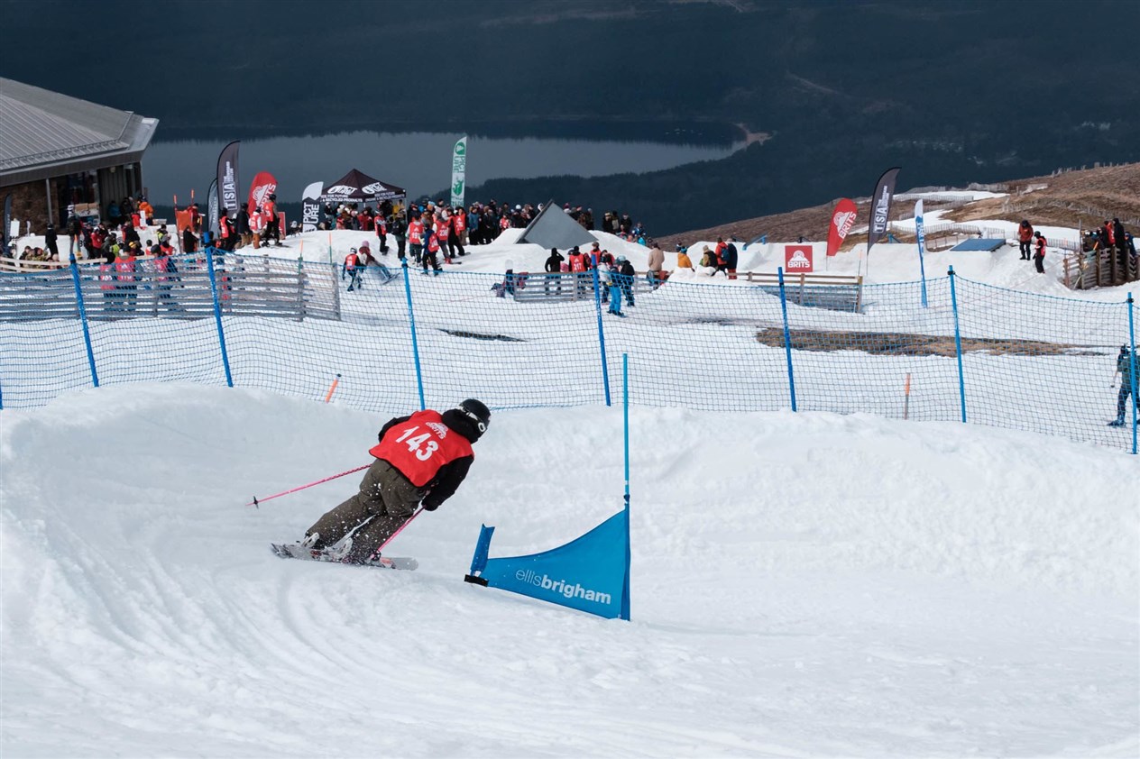 Still on course in the banked slalom competition. Picture: Neil MacGrain.