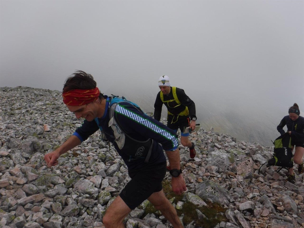 Climbing Stob Choire Claurigh on Ramsay's Round (Mark Hartree)