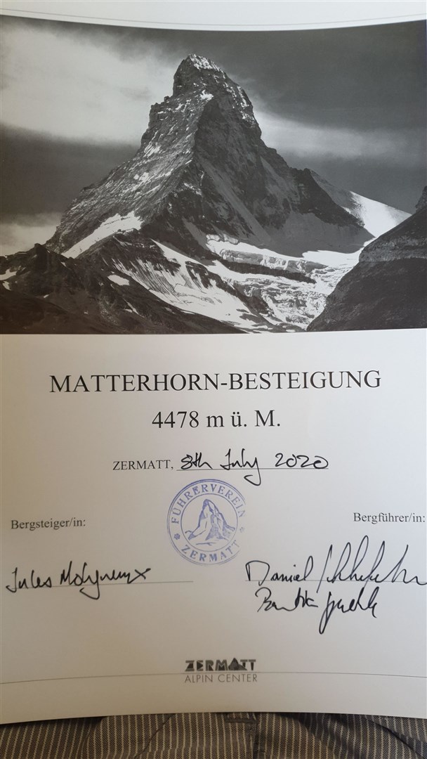 Jules' certificate