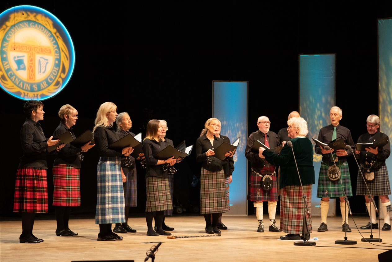 Picture shows Isle of Mull Gaelic Choir performing on stage at Eden Court in Inverness, as choirs from around Scotland graced the Royal National Mòd stage once again on Thursday 14th October to the warmest of welcomes in the first of this year’s choir showcase concerts.
