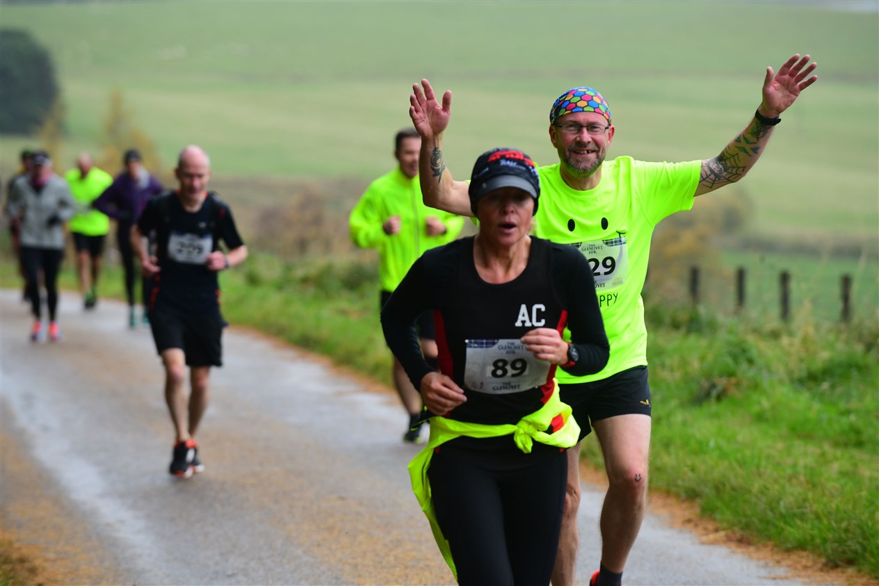 These runners were hard to miss despite the poor weather for the run.