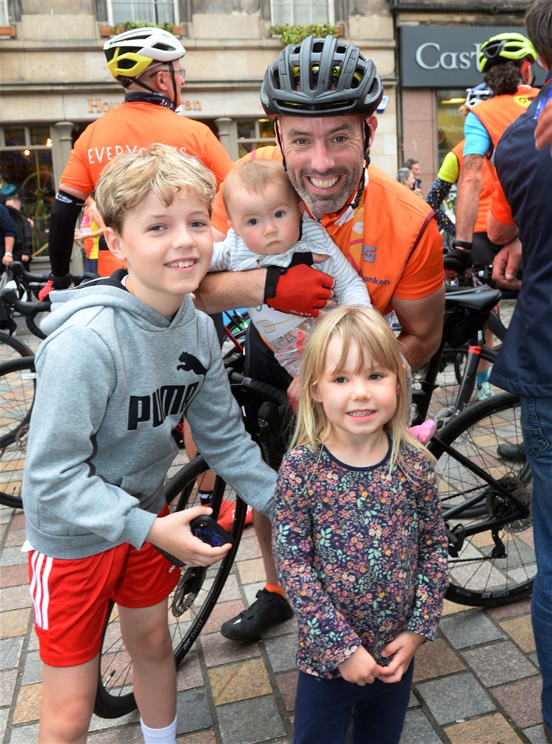 Torridon's Kenny Smith welcomed back by Robin and Paige Smith with Niall Geddes. Picture Gary Anthony