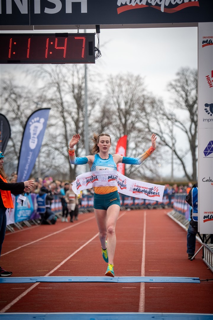 Half marathon winner Mhairi Maclennan. Picture: Callum Mackay..