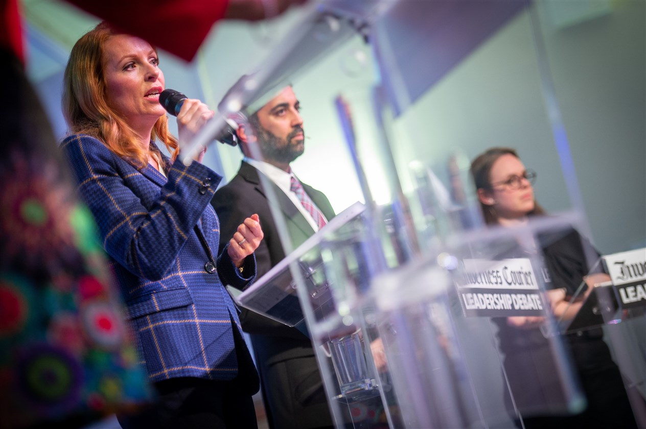 Ash Regan, Humza Yousaf and Kate Forbes. Picture: Callum Mackay..