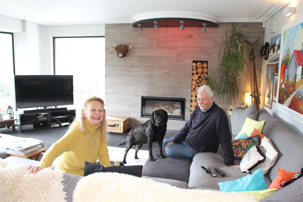 LIVING ROOM: Ian Forrester and Myra Francis in their lovely home.
