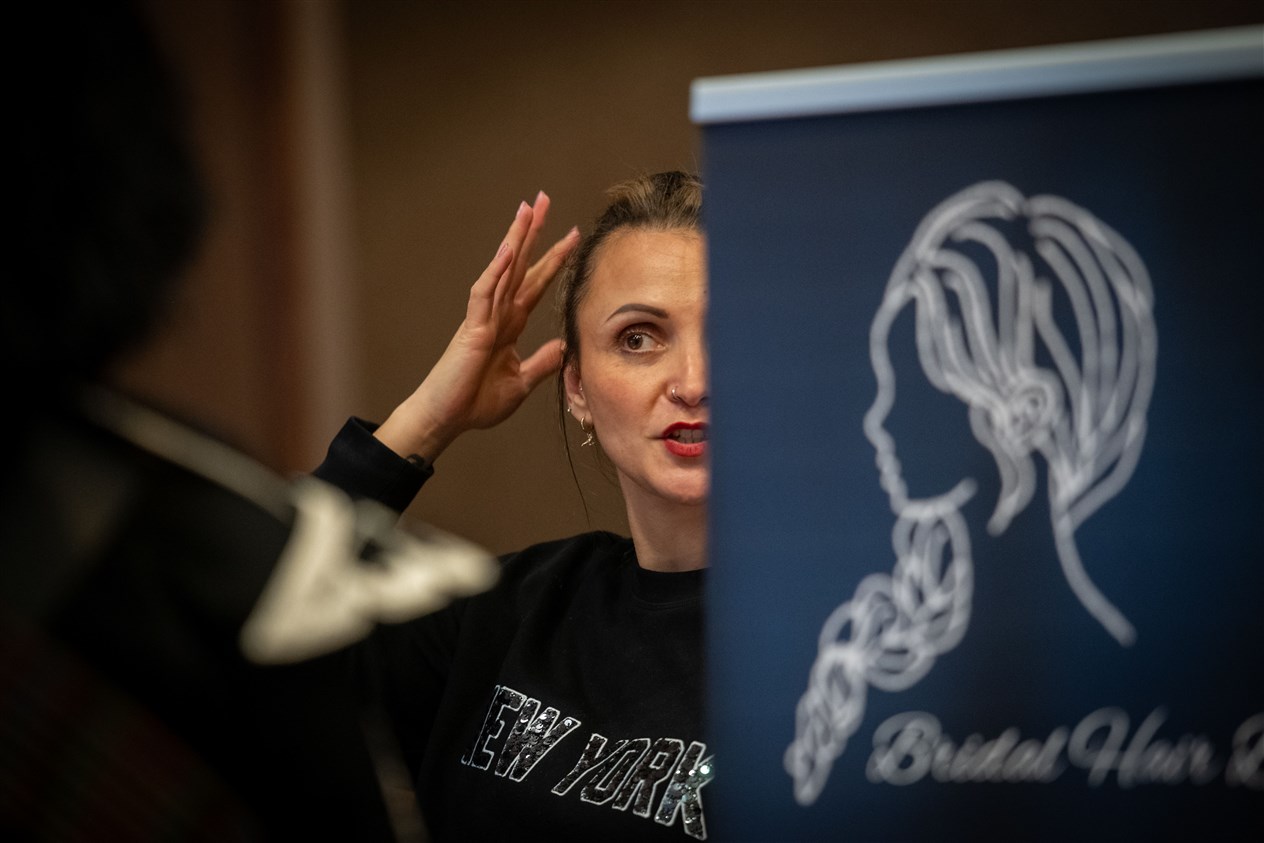 Bridal Hair by Natasha was one of the wedding exhibitors and catwalk helpers. Picture: Callum Mackay.